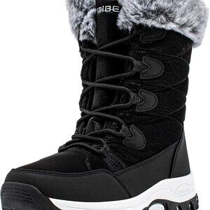 New Women's Waterproof Snow Boots Black Size 6
